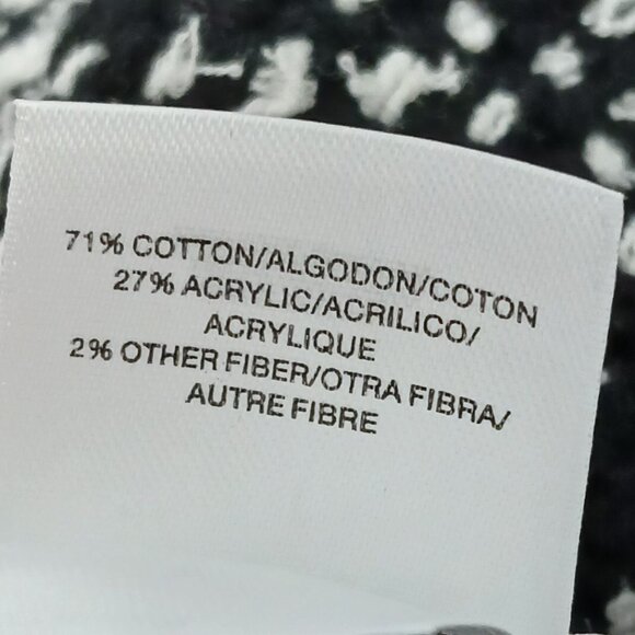 NWT Kasper XL Cardigan Sweater Jacket Blazer Knit Black Vanilla Ice Fringe - Picture 11 of 12